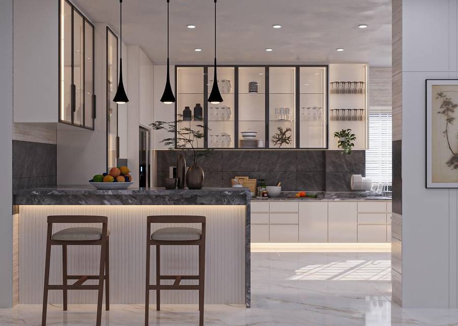 Marble kitchen designed by Build Studio