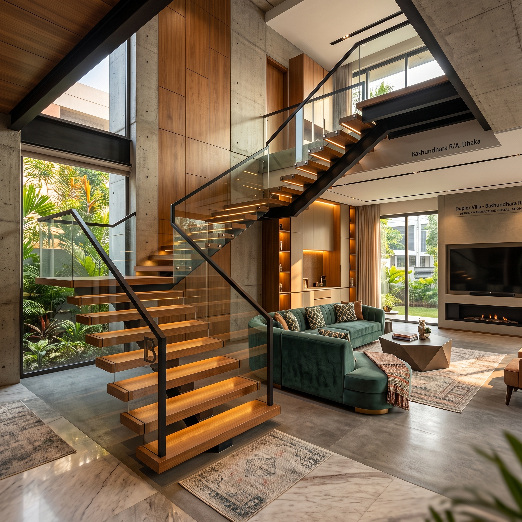 Open-plan living and dining interior
